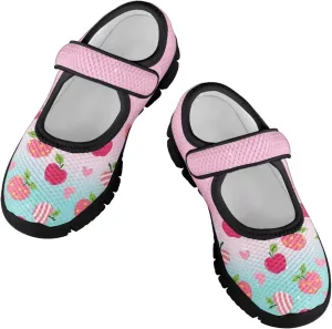Forchrinse Girls and Toddler Girls Mary Jane Shoes Red Strawberry Corgi Print Sneaker Comfort Slip on Dressy Shoes for School