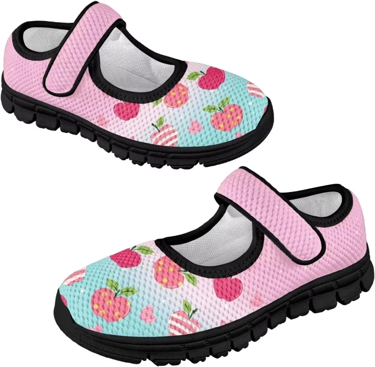 Forchrinse Girls and Toddler Girls Mary Jane Shoes Red Strawberry Corgi Print Sneaker Comfort Slip on Dressy Shoes for School