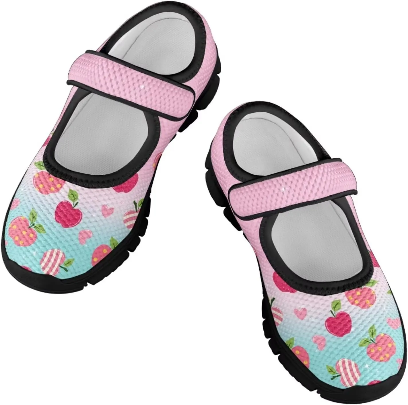 Forchrinse Girls and Toddler Girls Mary Jane Shoes Red Strawberry Corgi Print Sneaker Comfort Slip on Dressy Shoes for School
