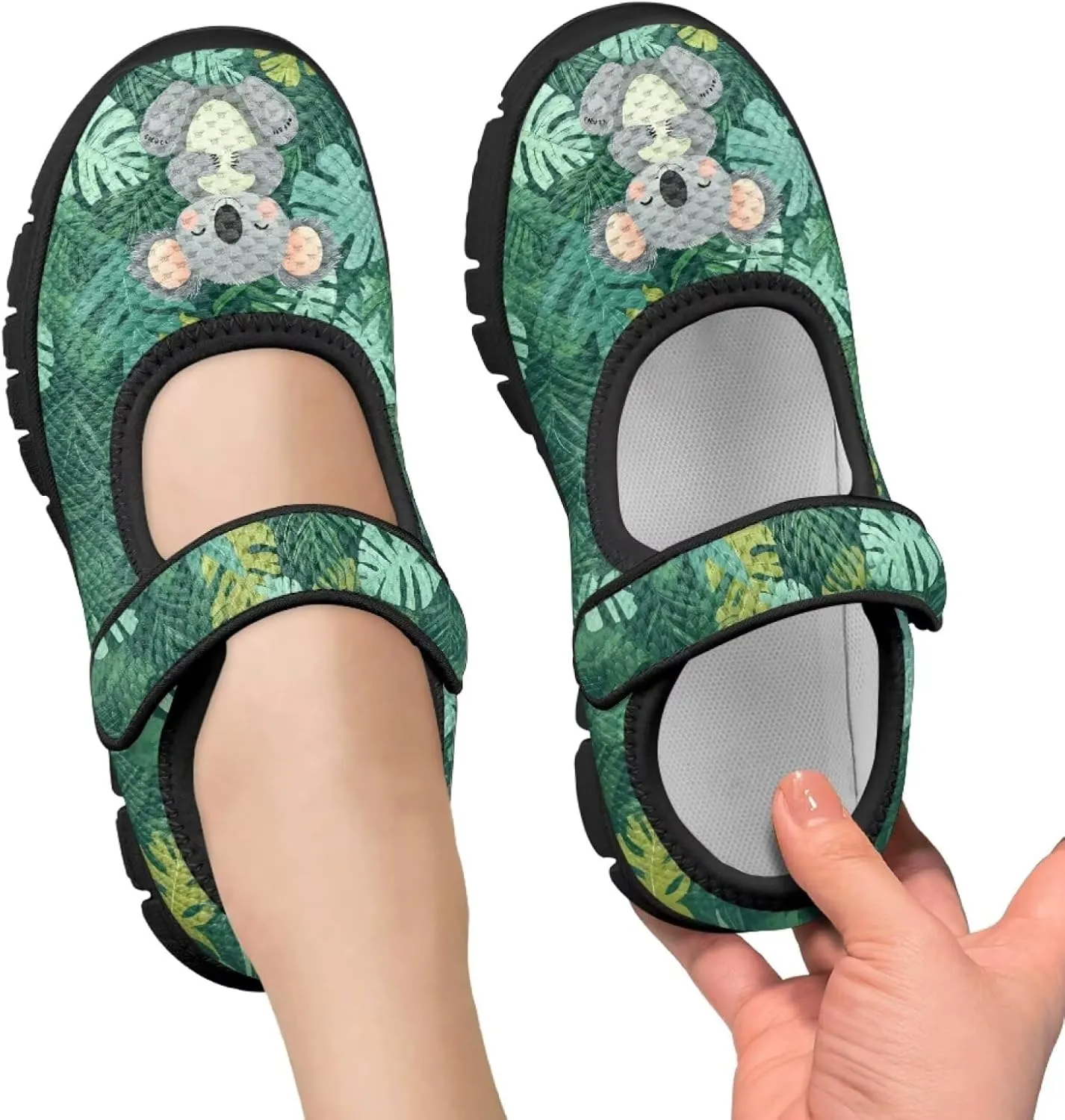 Forchrinse Sunflower Otter Pattern Toddlers Girls Dress Shoes Floral Mary Jane Flats Party School Uniform Shoes Lightweight Flats Sneakers for Kids,Size 11-2.5