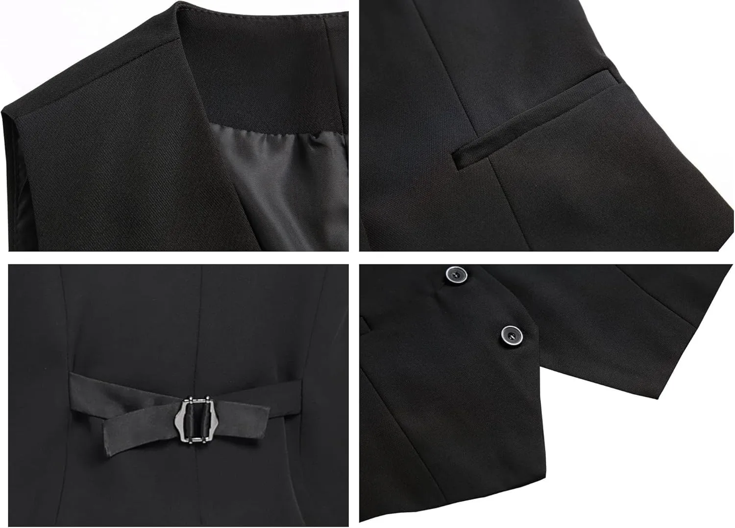 Foucome Women's Formal Regular Fitted Business Dress Suits Button Down Vest Waistcoat