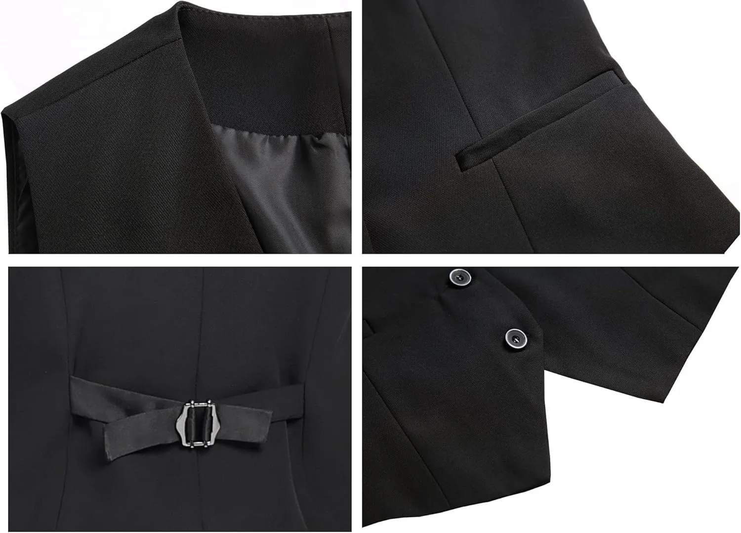 Foucome Women's Formal Regular Fitted Business Dress Suits Button Down Vest Waistcoat