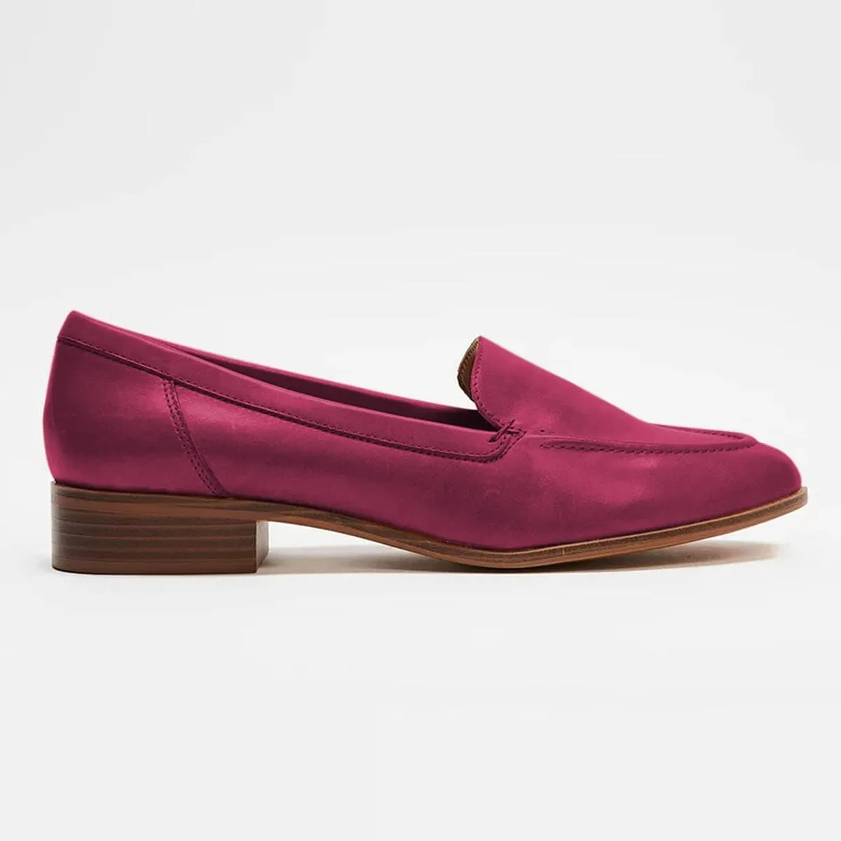 FOWT Women's Wide Width Loafer Shoes Slip On Low Block Stripped Heel Flats Pointed Toe Loafer Comfort Driving Office Loafer Shoes Size 4-16 US
