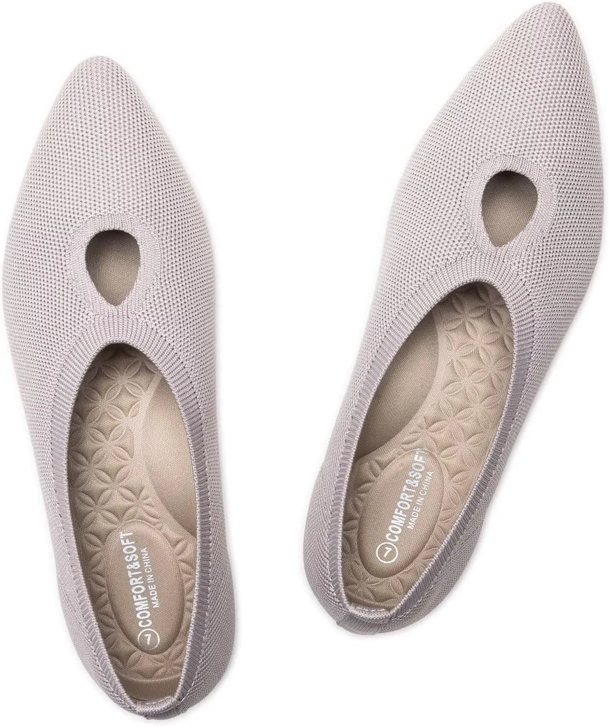 Frank Mully Women's Ballet Flats Teardrop Upper Pointed Toe Lightweight Flats for Women Comfortable Slip on Flats for Work Wedding Office