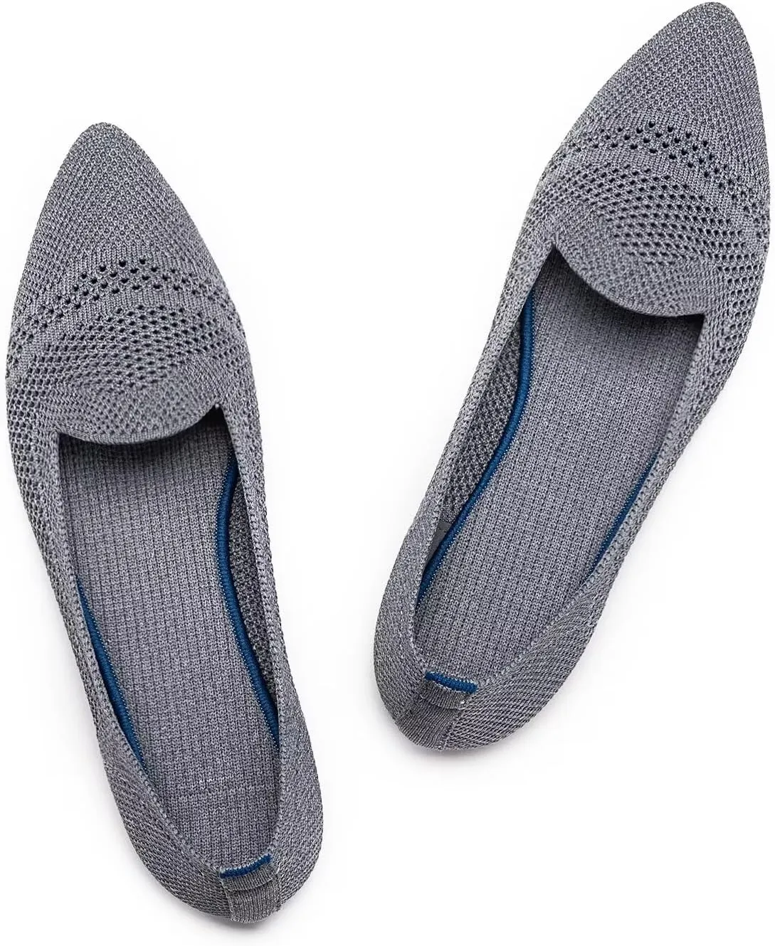 Frank Mully Women's Casual Loafer Flats Slip On Loafer Shoes Comfortable Knit Flat Shoes Classics Pointy Toe Loafer Flats,for Work,Travel