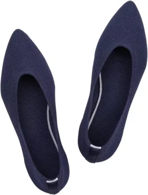 Frank Mully Womens Pointed Toe Flats Knit Dress Shoes Comfort Women Shoes Slip On Shoes for Woman Classic Softable Shoes Low Wedge