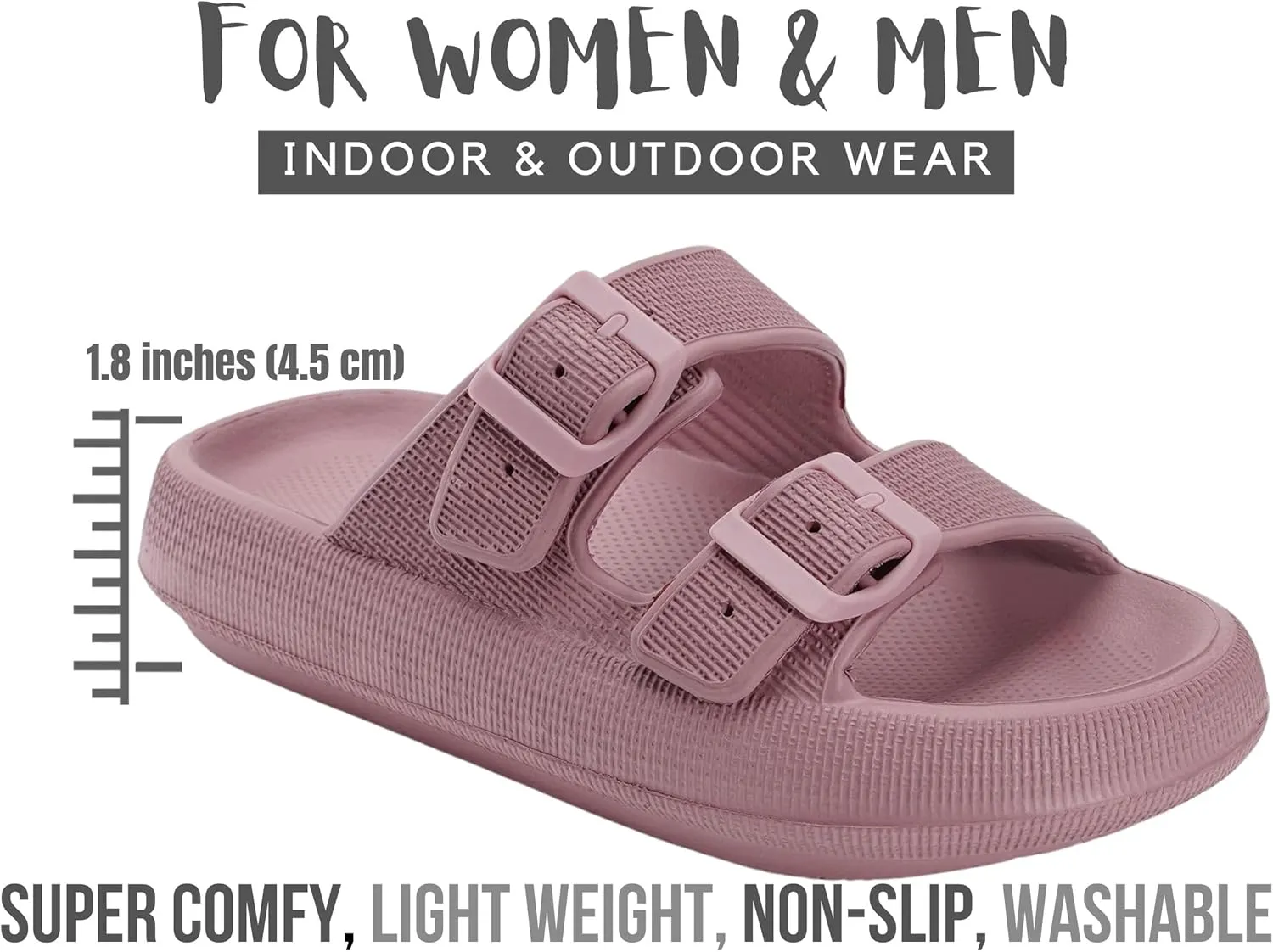 Genuine Pillow Slippers for Women and Men | House Slides Shower Sandals | Extremely Comfy | Cushioned Thick Sole | Cloud Slides | Lightweight Non-Slip Easy to Clean