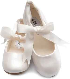 Girls Adorable Ballerina Mary Jane Flats Ribbon Tie Shoes