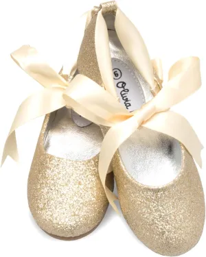 Girls Adorable Ballerina Mary Jane Flats Ribbon Tie Shoes