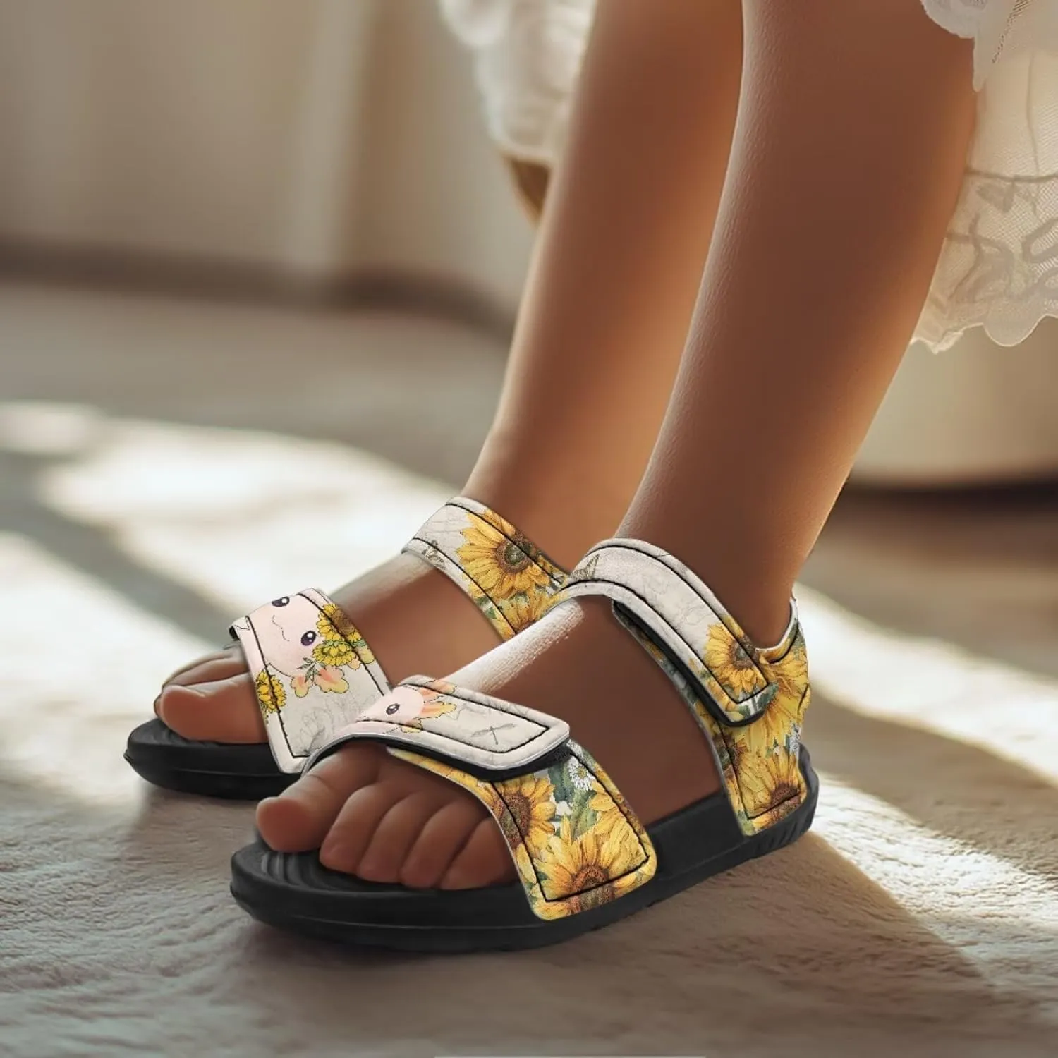 Girls Axolotl Sandals Summer Sport Athletic Sandals Leather Beach Water Shoes for Toddler/Little Kid/Big Kid