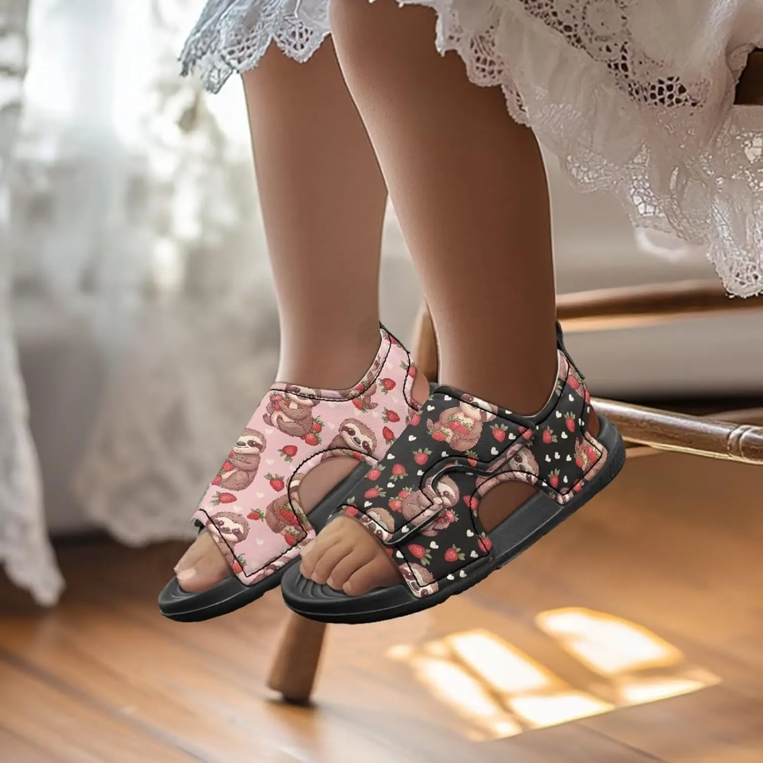 Girls Cat Sandals Cute Cartoon Kids Summer Outdoor Athletic Sport Water Sandals for School/Hiking/Beach
