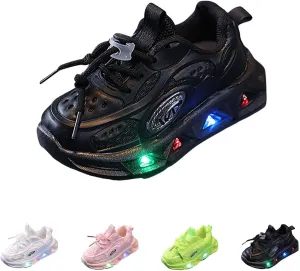 Girls Glitter Sneakers Lightweight Kids Tennis Shoes with Hook and Loop for Toddler/Little Kid/Big Kid