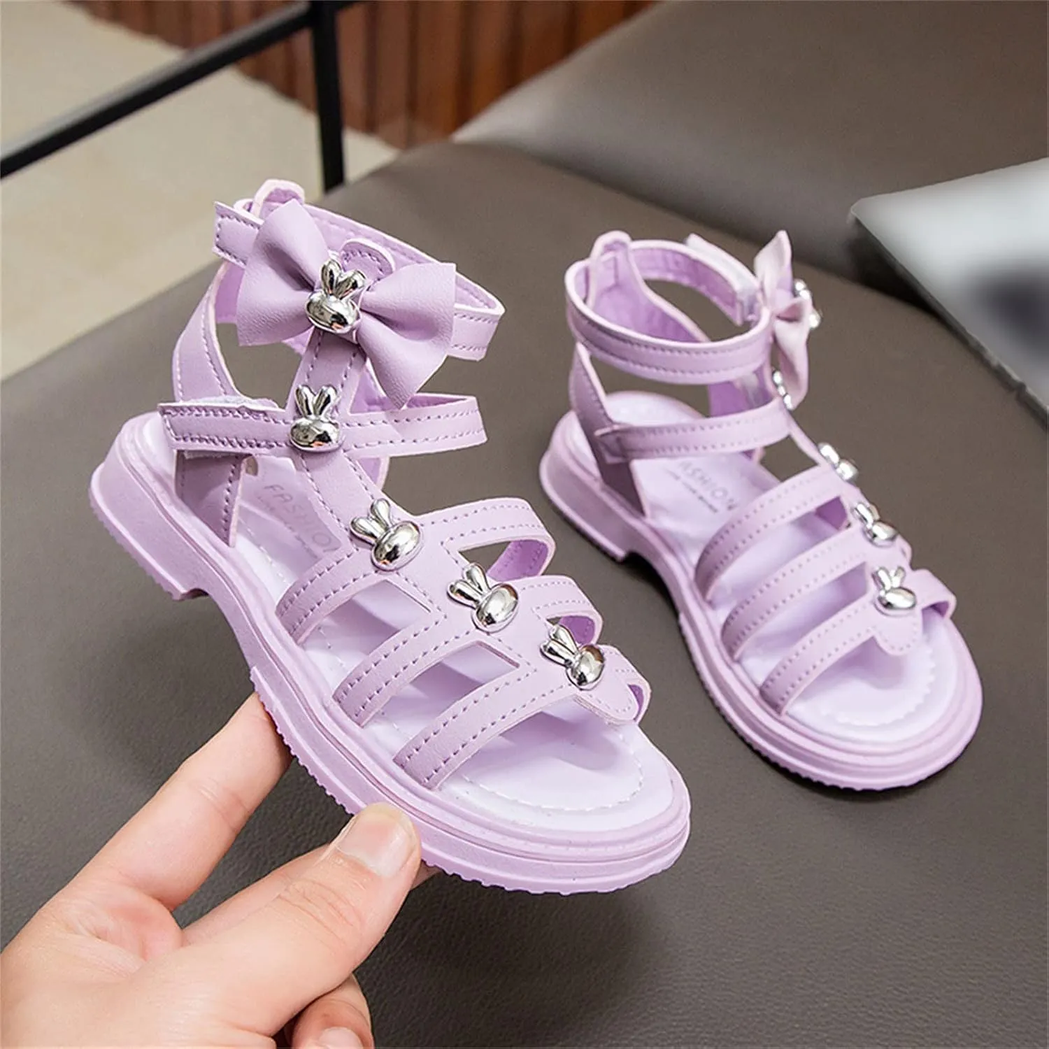 Girls Sandals Children Shoes High Top Flat Sandals Roman Sandals Big Children Summer Sandals Girls Slippers Size