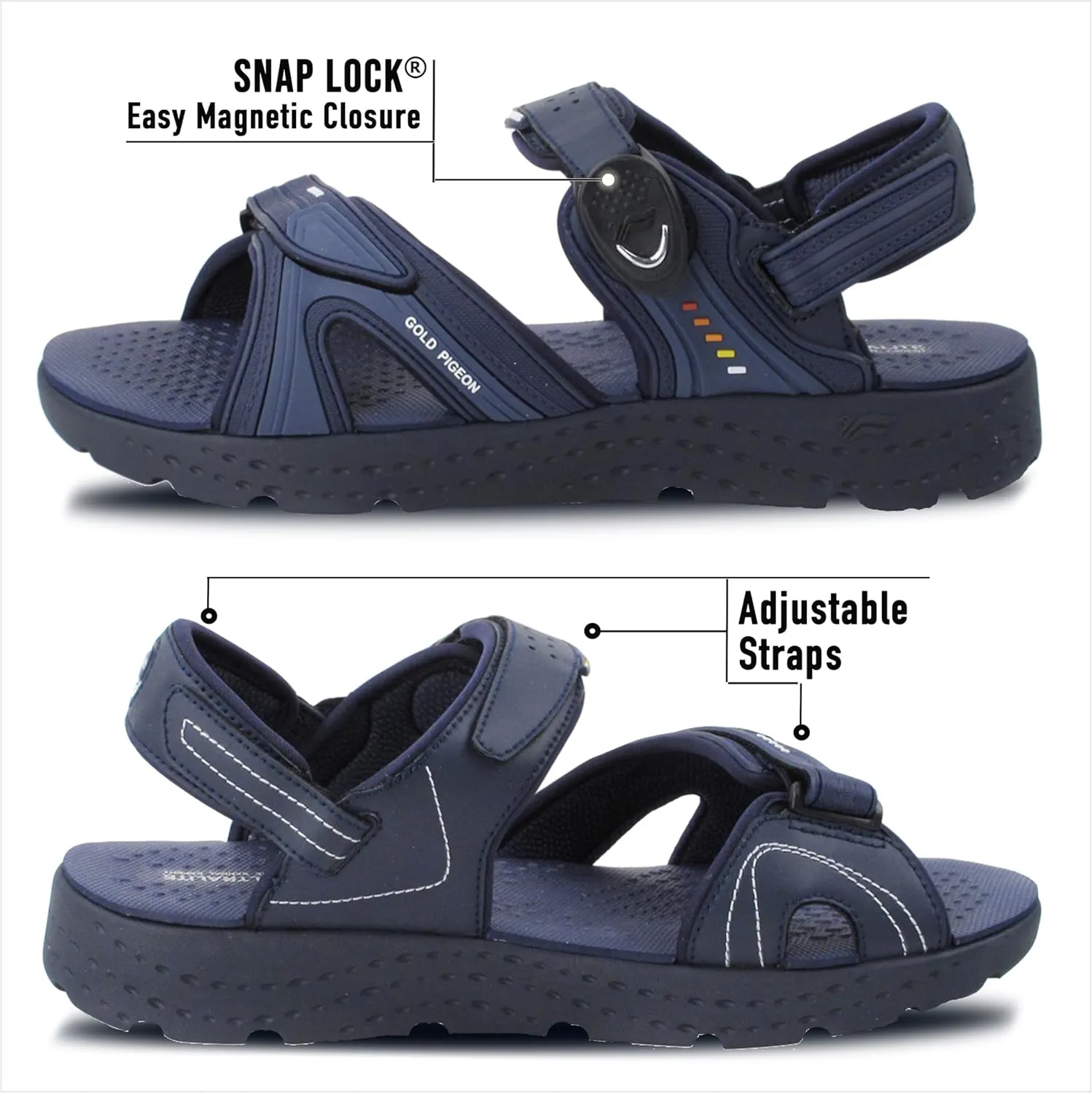 Gold Pigeon Shoes EVA Anti-Fatigue Thick Cushion Sandals Easy SNAP LOCK Closure