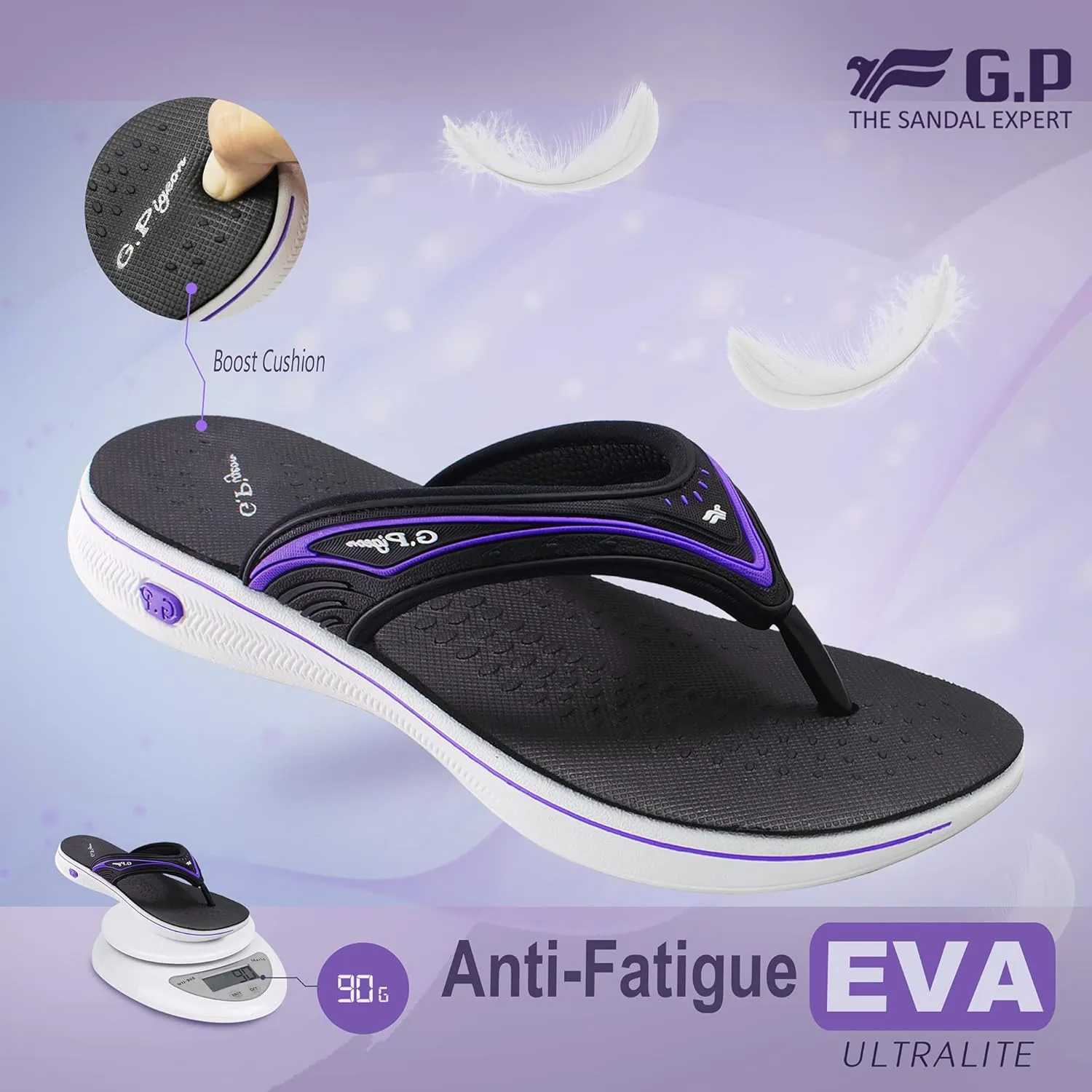 Gold Pigeon Shoes EVA Anti-Fatigue Ultra-Cushion Unisex Athlete Sandals Easy SNAP LOCK Closure