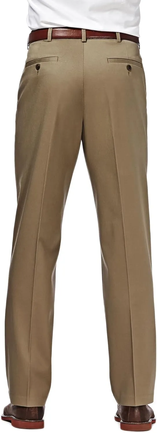 Haggar Men's Premium No Iron Khaki Classic Fit Flat Front Casual Pant (Regular and Big & Tall Sizes)