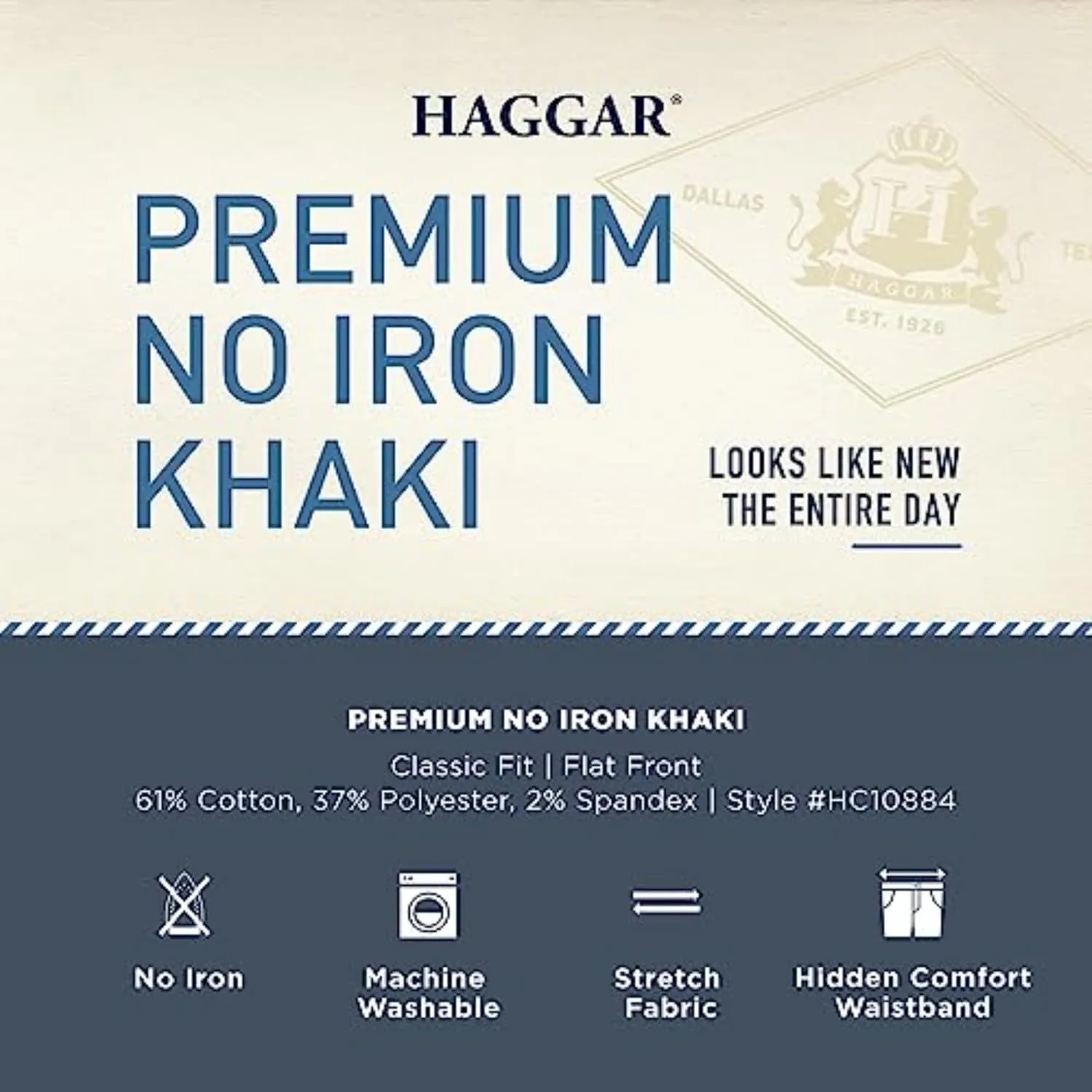 Haggar Men's Premium No Iron Khaki Classic Fit Flat Front Casual Pant (Regular and Big & Tall Sizes)