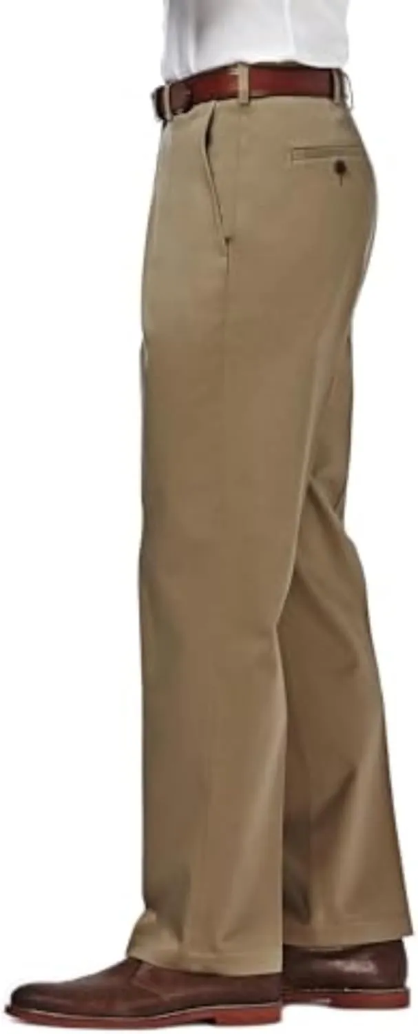 Haggar Men's Premium No Iron Khaki Classic Fit Flat Front Casual Pant (Regular and Big & Tall Sizes)