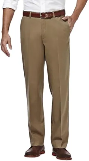 Haggar Men's Premium No Iron Khaki Classic Fit Flat Front Casual Pant (Regular and Big & Tall Sizes)