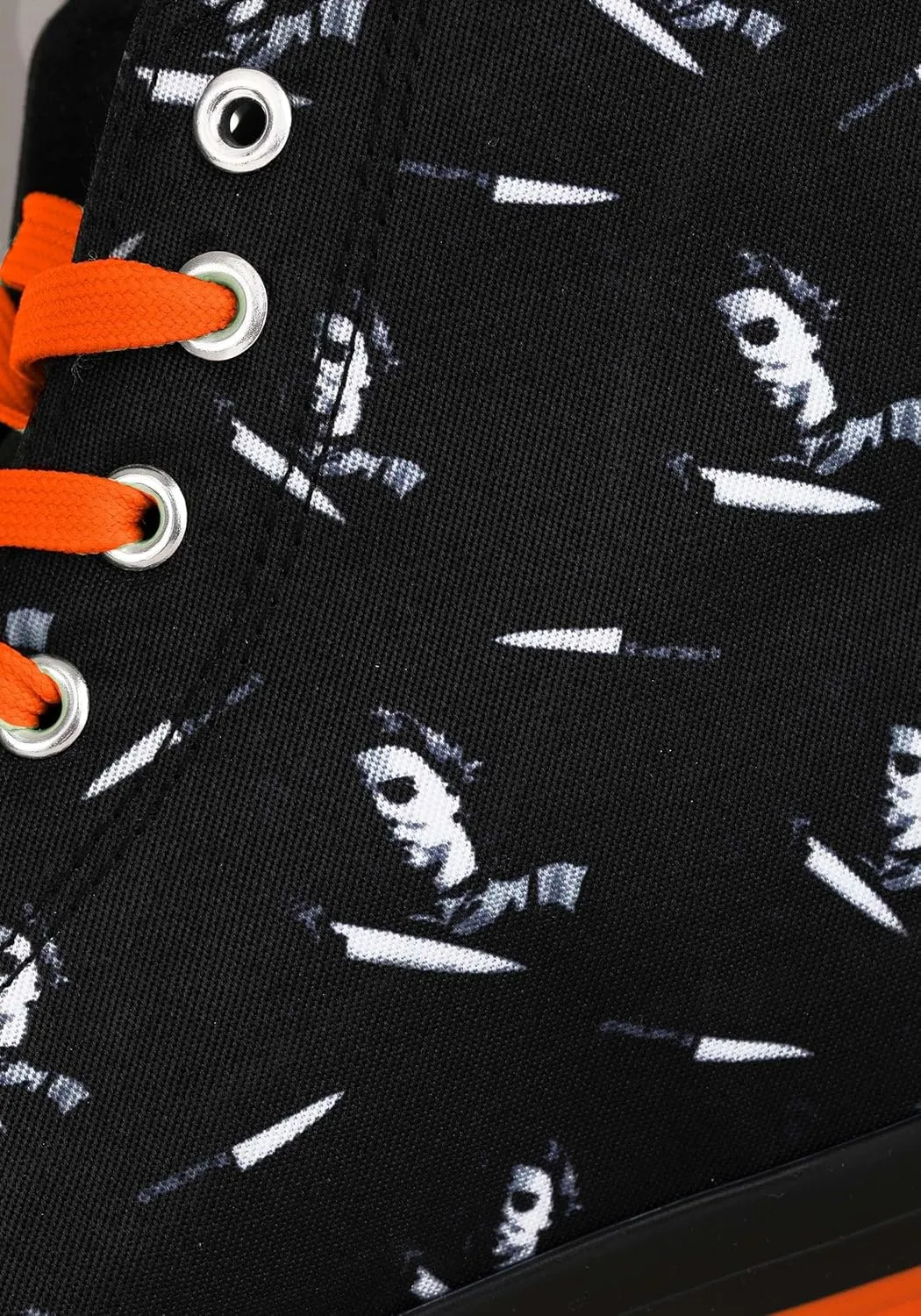 Halloween Adult Michael Myers High Top Shoes | Michael Myers Horror Movie Lace Up Sneakers With All Over Print