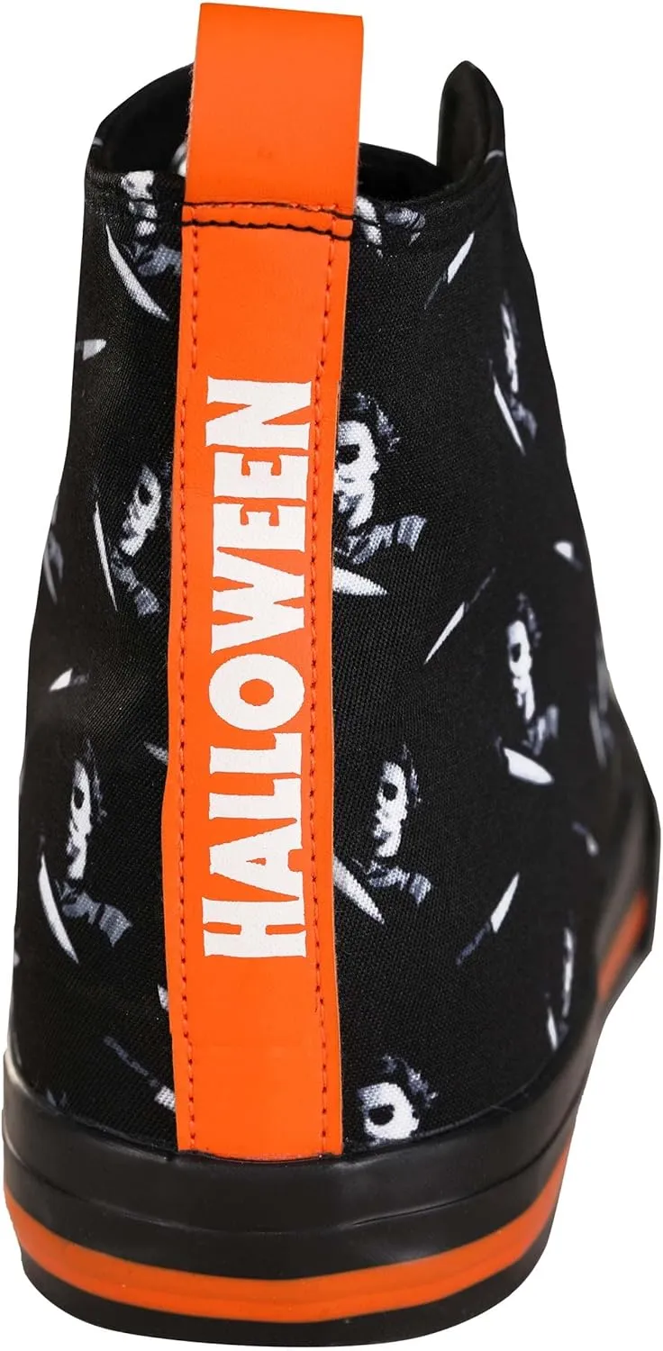 Halloween Adult Michael Myers High Top Shoes | Michael Myers Horror Movie Lace Up Sneakers With All Over Print