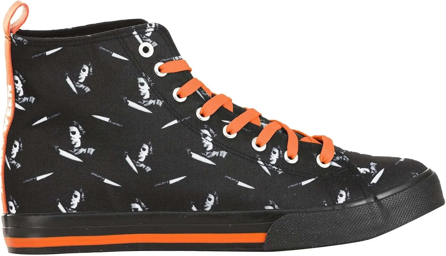 Halloween Adult Michael Myers High Top Shoes | Michael Myers Horror Movie Lace Up Sneakers With All Over Print