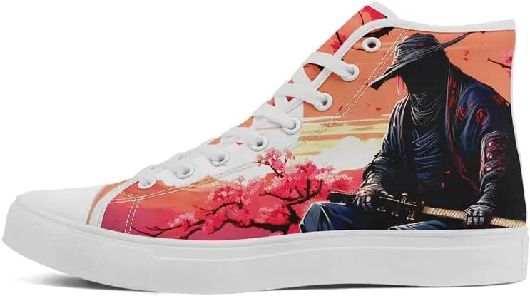 Halloween High Top Canvas Shoes for Men & Women – Skull, Vampire, Witch, Werewolf Design – Casual Gothic Sneakers for Costume, Party, or Daily Wear