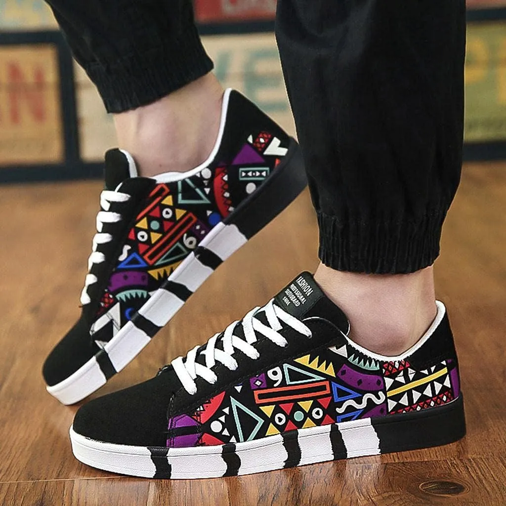 Hbeylia Fashion Sneakers For Women Men Couples Casual Hip Hop Hipster Graffiti Lace Up Low Top Canvas Shoes Comfortable Play Sneakers Walking Driving Sport Running Skateboard Shoes For Boys Girls