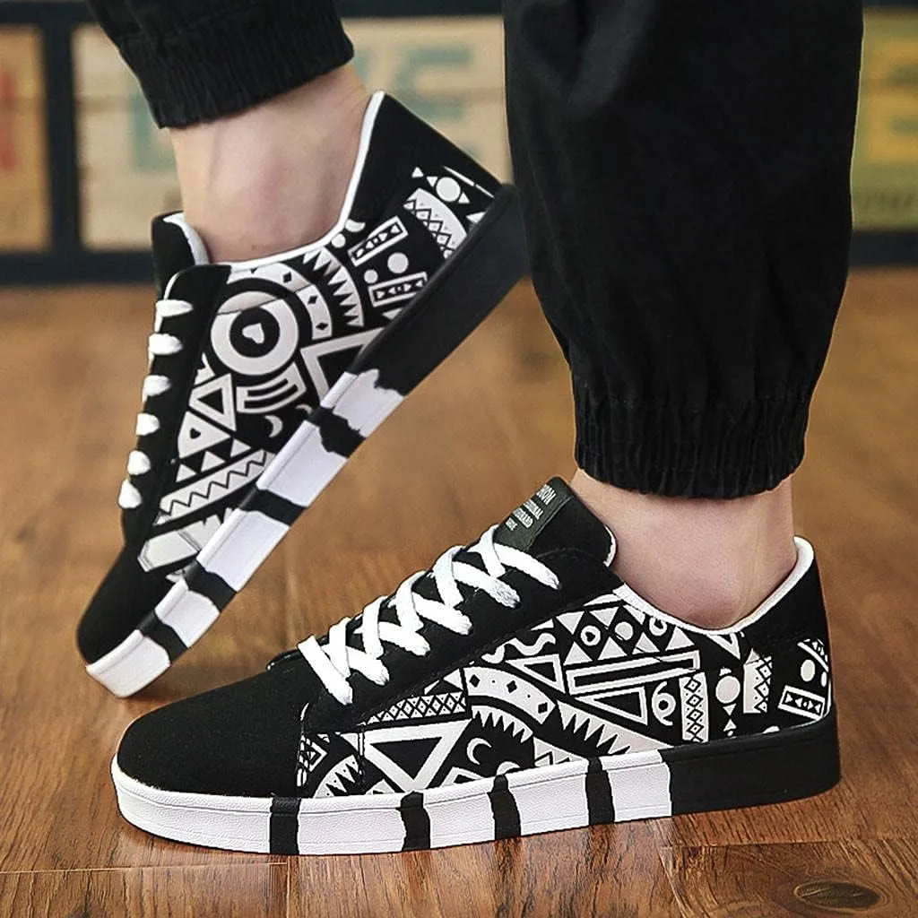 Hbeylia Fashion Sneakers For Women Men Couples Casual Hip Hop Hipster Graffiti Lace Up Low Top Canvas Shoes Comfortable Play Sneakers Walking Driving Sport Running Skateboard Shoes For Boys Girls