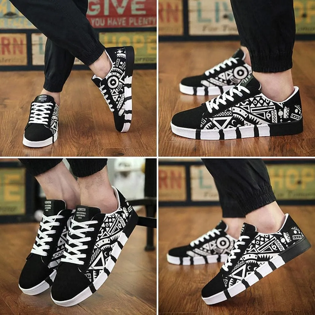 Hbeylia Fashion Sneakers For Women Men Couples Casual Hip Hop Hipster Graffiti Lace Up Low Top Canvas Shoes Comfortable Play Sneakers Walking Driving Sport Running Skateboard Shoes For Boys Girls