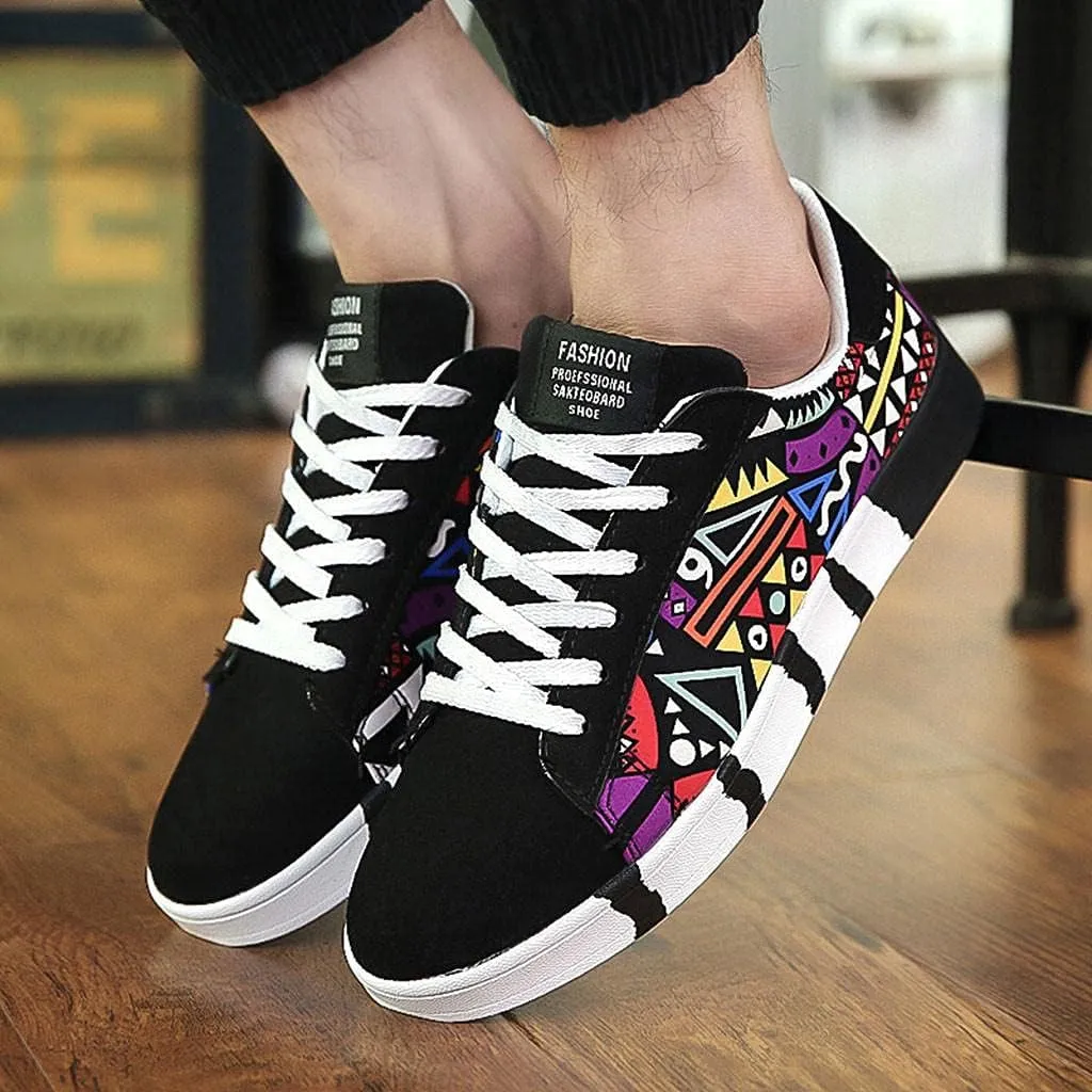 Hbeylia Fashion Sneakers For Women Men Couples Casual Hip Hop Hipster Graffiti Lace Up Low Top Canvas Shoes Comfortable Play Sneakers Walking Driving Sport Running Skateboard Shoes For Boys Girls