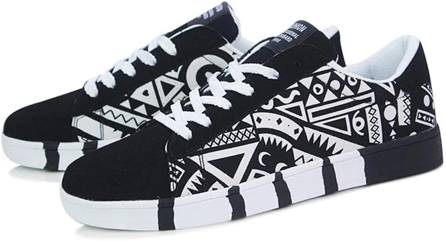 Hbeylia Fashion Sneakers For Women Men Couples Casual Hip Hop Hipster Graffiti Lace Up Low Top Canvas Shoes Comfortable Play Sneakers Walking Driving Sport Running Skateboard Shoes For Boys Girls