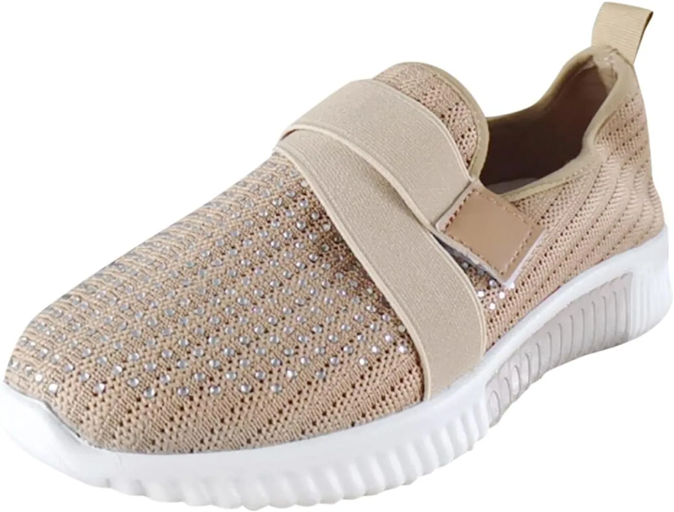 Hbeylia Walking Shoes For Women Fashion Casual Beads Platform Memory Foam Athletic Running Hiking Sports Shoes Lightweight Breathable Tennis Trainers For Skateboard Skiing Work Nurse
