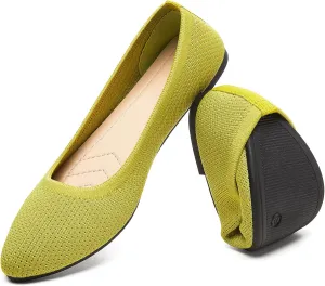 HEAWISH Women’s Ballet Flat Flats Shoes Comfortable Mesh Pointed Toe Slip On Dress Shoes