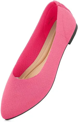 Herstyle Women’s Flats 2025 – Pointed Toe Knit Ballet Flat Shoes with Memory Foam, Slip-On Dressy Flats for Work, Office & Party, Comfy Business Casual Shoes for Travel