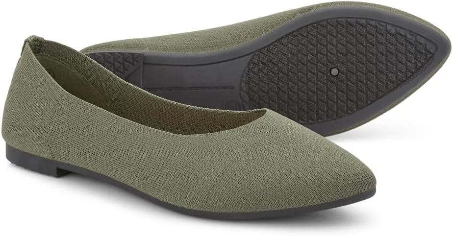 Herstyle Women’s Flats 2025 – Pointed Toe Knit Ballet Flat Shoes with Memory Foam, Slip-On Dressy Flats for Work, Office & Party, Comfy Business Casual Shoes for Travel