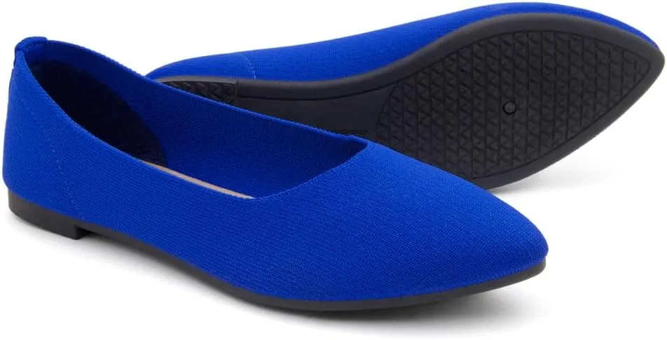 Herstyle Women’s Flats 2025 – Pointed Toe Knit Ballet Flat Shoes with Memory Foam, Slip-On Dressy Flats for Work, Office & Party, Comfy Business Casual Shoes for Travel