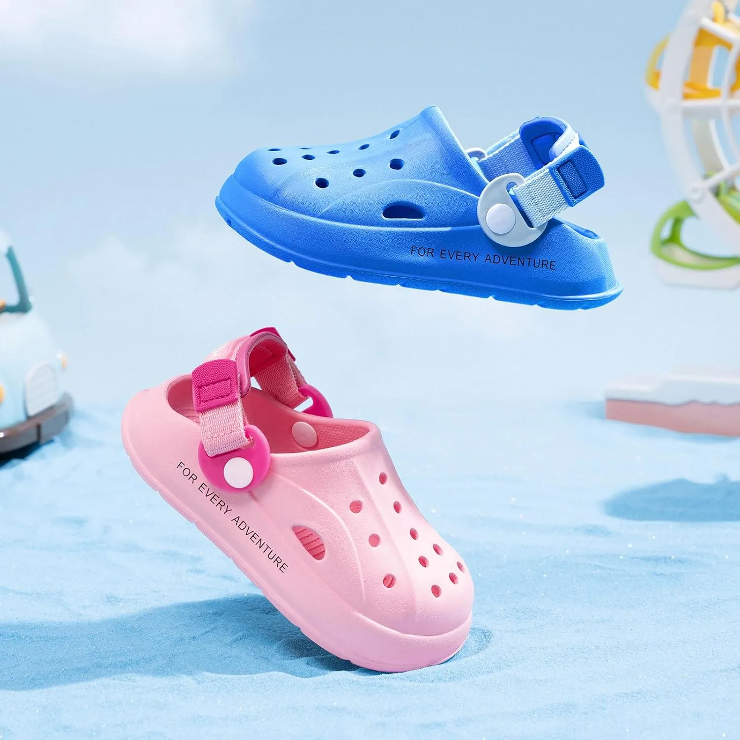 HEVA Boys Girls Garden Clogs Lightweight Beach Sandals Breathable Slip On Water Shoes for Toddler/Little Kids