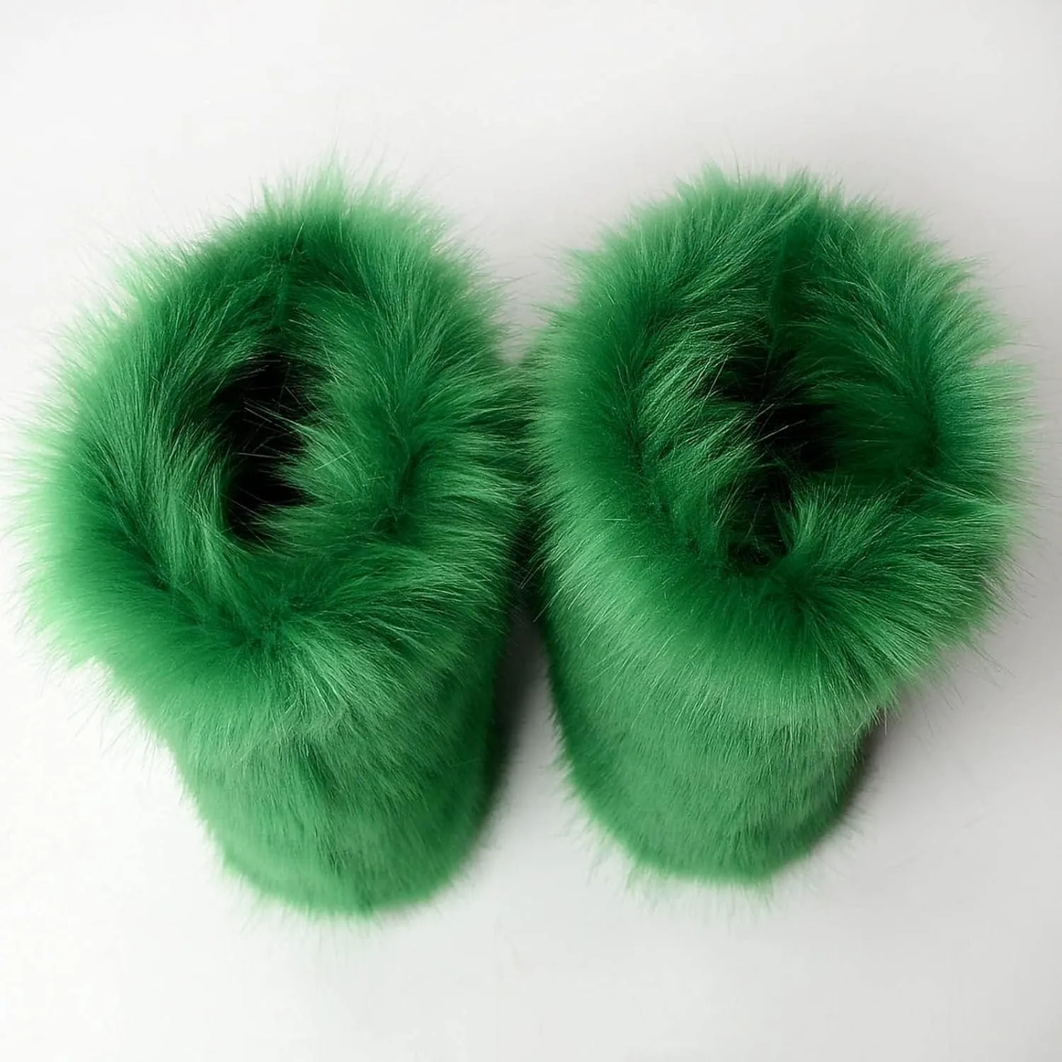 HINDOLA Womens Faux Fur Boots Winter Comfy Plush Warm Snow Boots Fuzzy Fluffy Furry Round Toe Suede Boots Comfortable Winter Ankle Booties Anti Slip Outdoor Indoor Flat Shoes