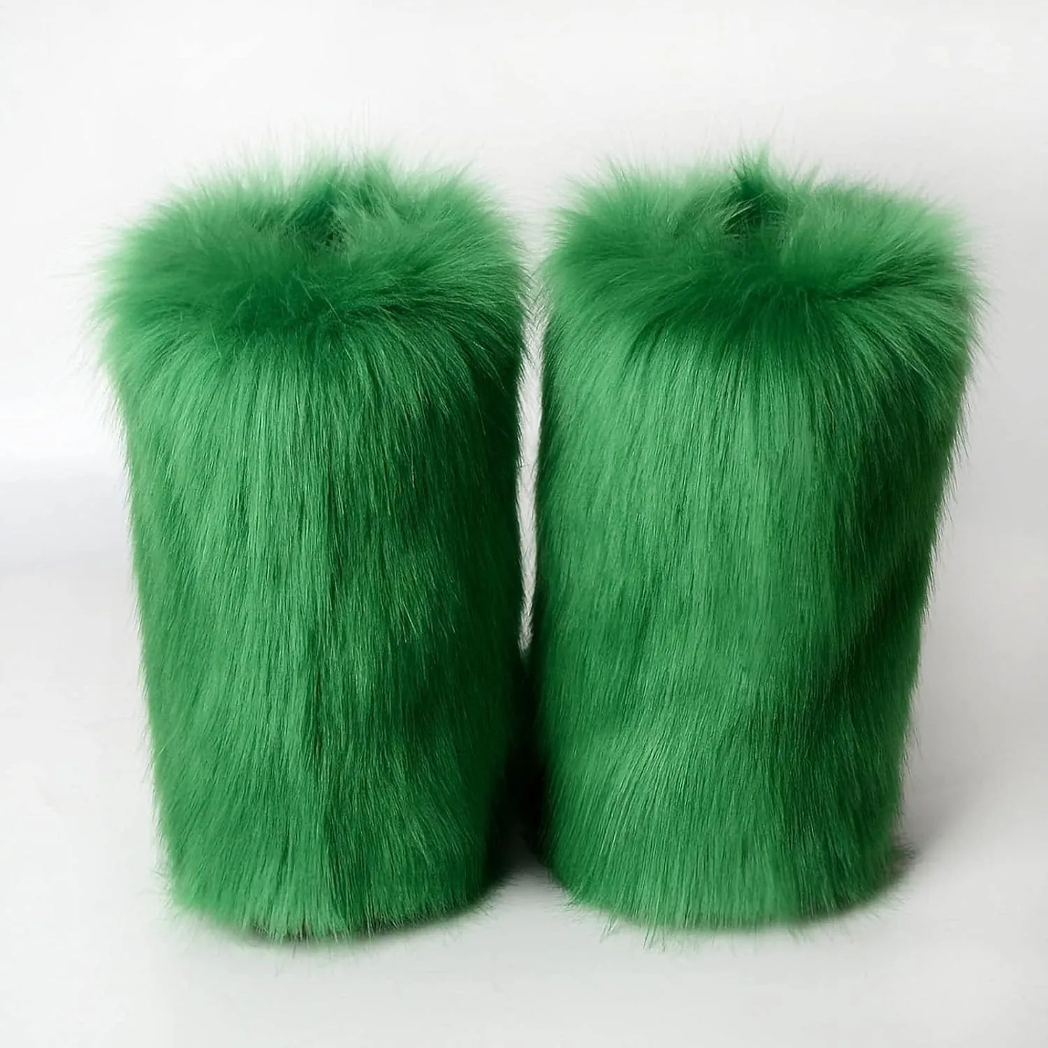 HINDOLA Womens Faux Fur Boots Winter Comfy Plush Warm Snow Boots Fuzzy Fluffy Furry Round Toe Suede Boots Comfortable Winter Ankle Booties Anti Slip Outdoor Indoor Flat Shoes