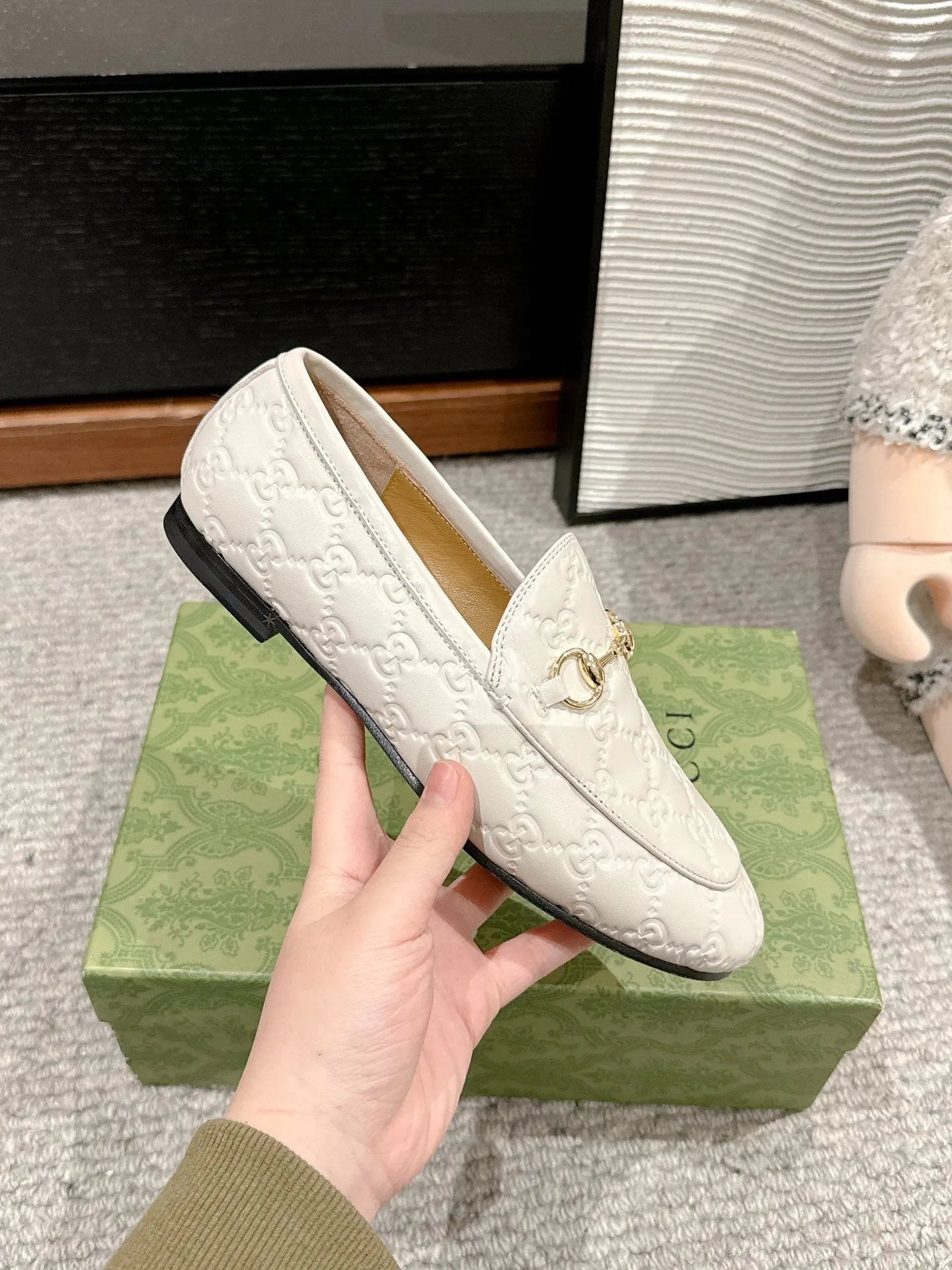 Horsebit Jordaan Loafer White GG Leather