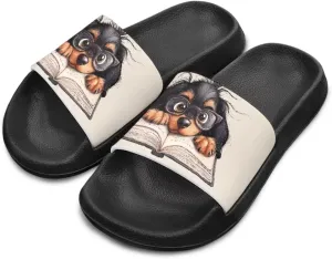 Howilath Dog Print Slides for Boys Beach Summer Kids Sandals Open Toe Non-Slip Children Slippers Indoor Outdoor Shoes