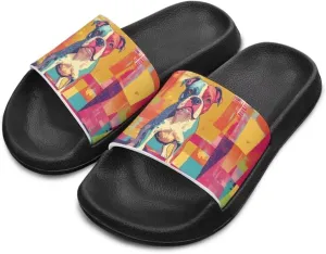 Howilath Dog Print Slides for Boys Beach Summer Kids Sandals Open Toe Non-Slip Children Slippers Indoor Outdoor Shoes