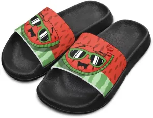 Howilath Fruit Print Slides for Girls Casual Summer Sandals Non-Slip Open Toe Pillow Slippers for Daily Walking Traveling