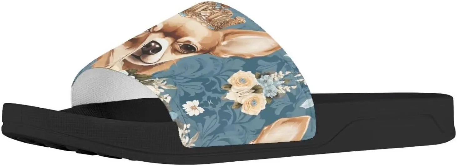 Howilath Women's Casual Slide Sandals, Cartoon Animals Print Comfortable Soft Sole Non-Slip Open Toe EVA Flat Sandals