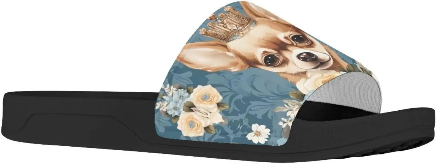 Howilath Women's Casual Slide Sandals, Cartoon Animals Print Comfortable Soft Sole Non-Slip Open Toe EVA Flat Sandals