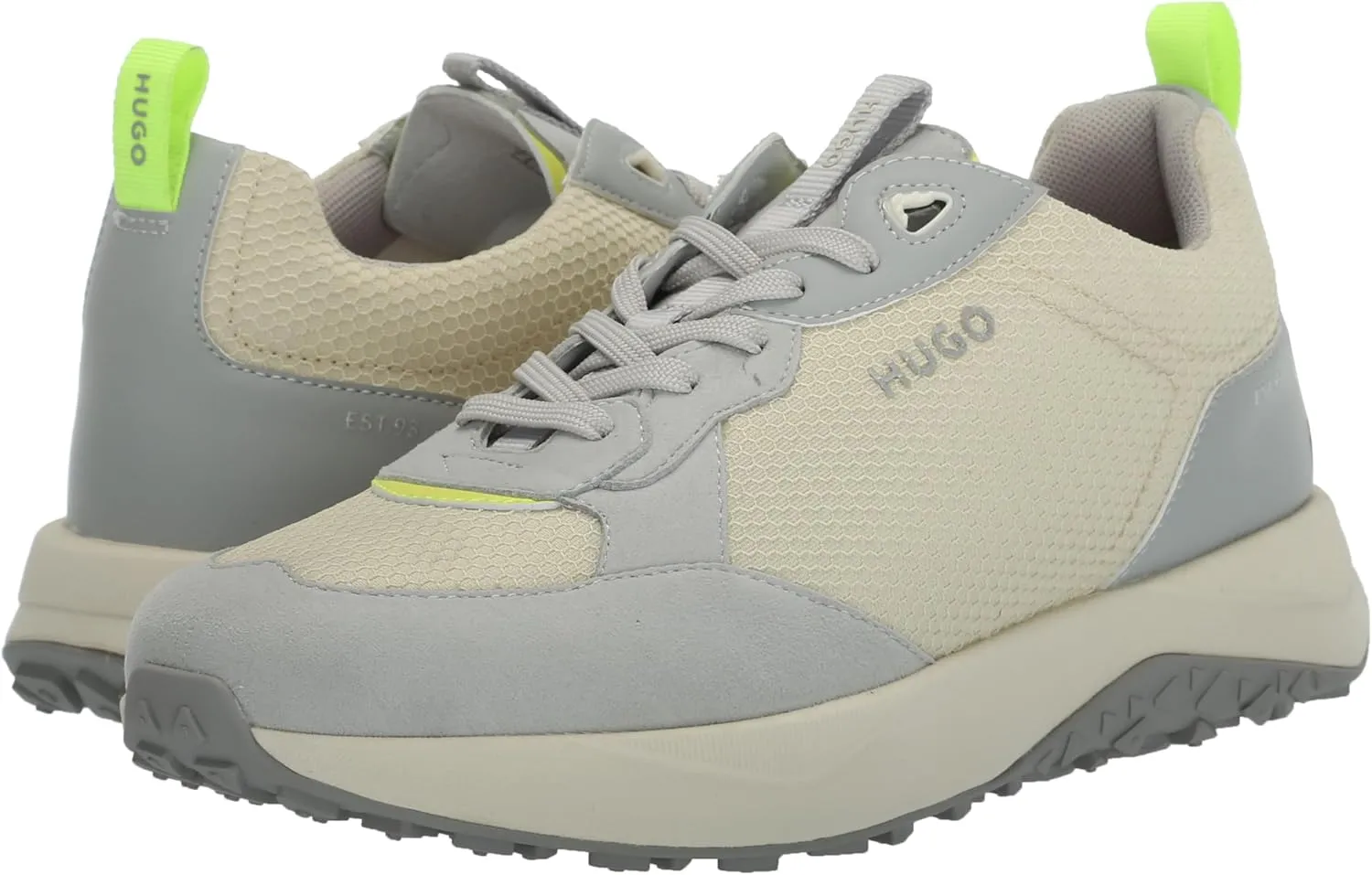 HUGO Men's Running Style Mix Material Sneakers