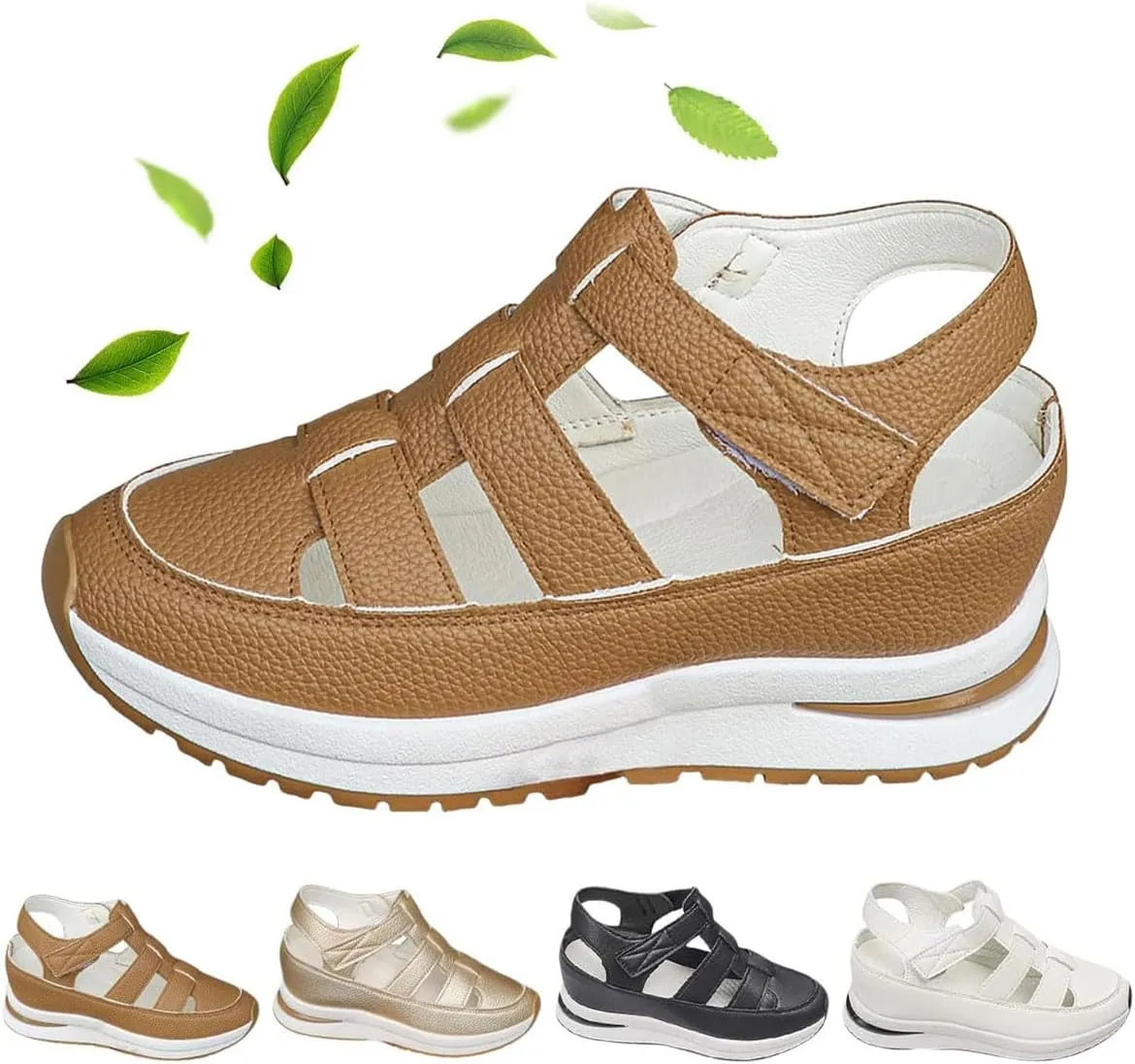 HUIQINGLI Women's Hollow Out Breathable Platform Wedge Sandals Sneakers, Clogs For Women Wide Width WedgesandalsHollow