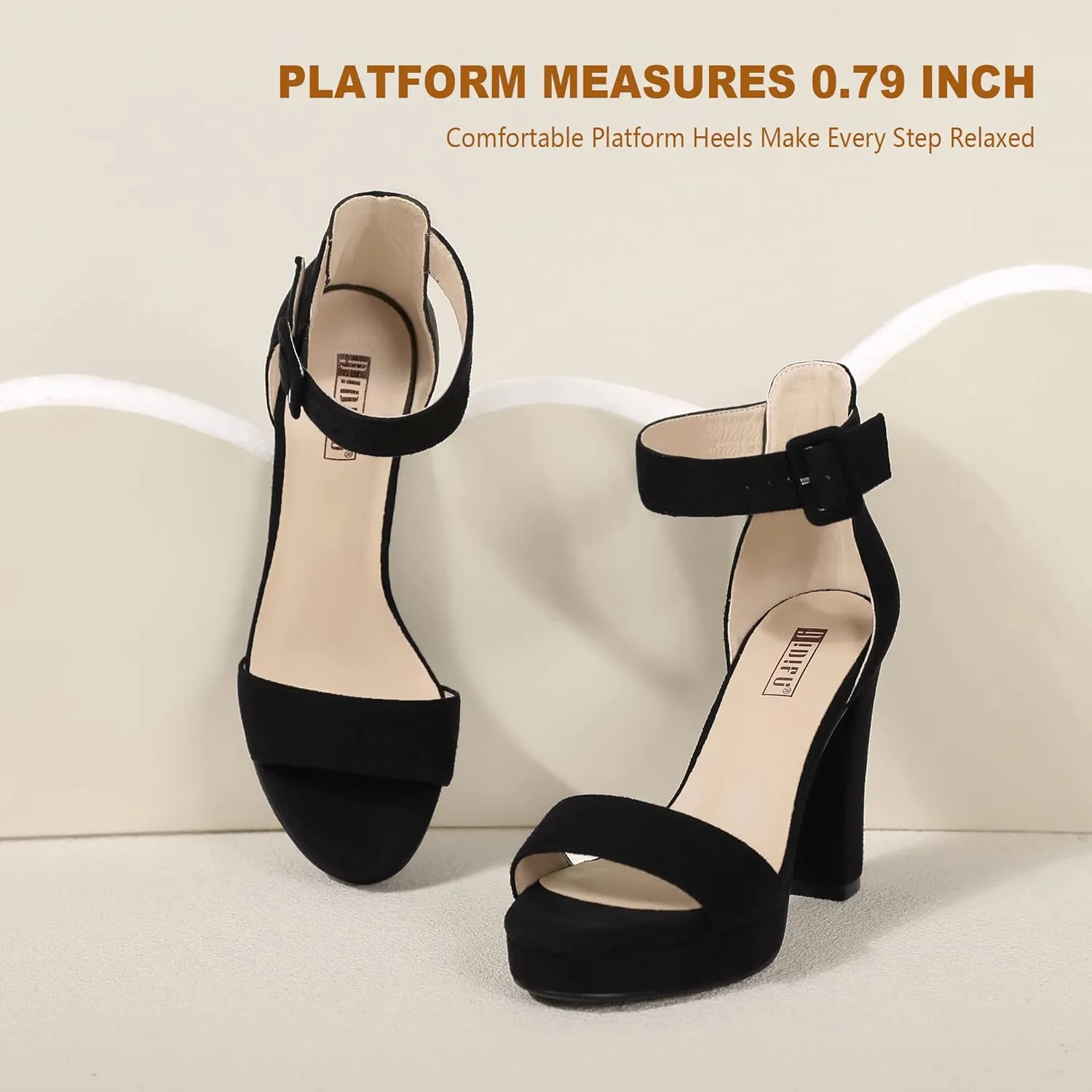 IDIFU Women's IN4 Sabrina Platform Chunky High Heels Ankle Strap Heeled Sandals Wedding Party Dress Shoes