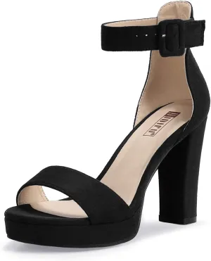 IDIFU Women's IN4 Sabrina Platform Chunky High Heels Ankle Strap Heeled Sandals Wedding Party Dress Shoes